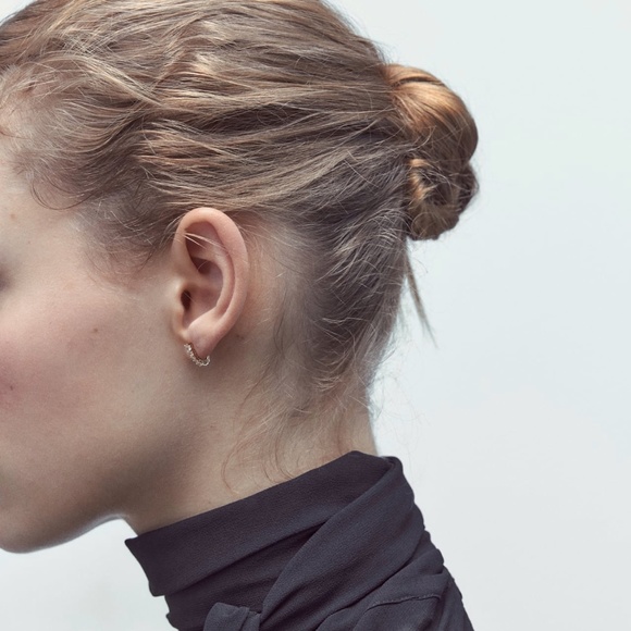 Zara limited edition golden metallic hoops earrings set - Picture 6 of 7